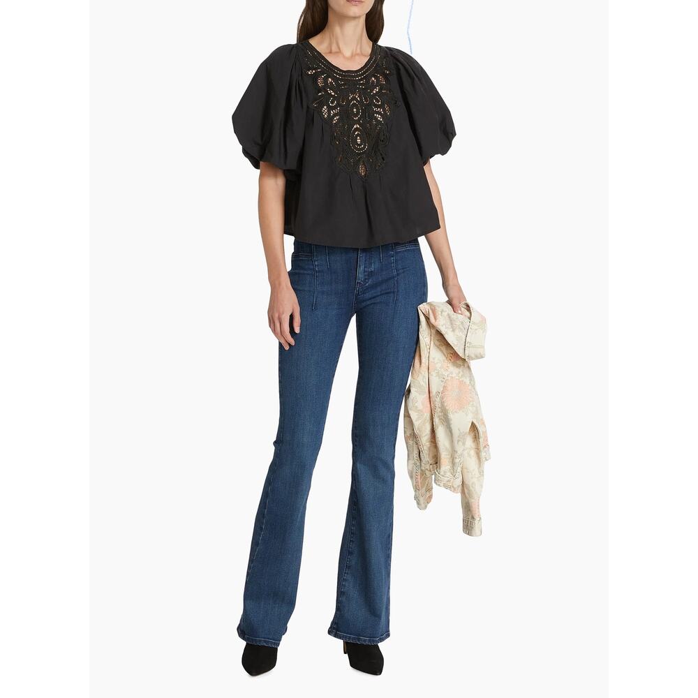 Free People We The Free Jayde High-Waisted Dark Blue Flare Jeans – Size 26